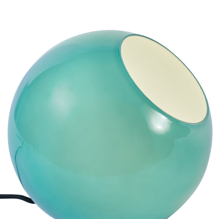 QAZQA Retro tafellamp blauw met glas - Mabel