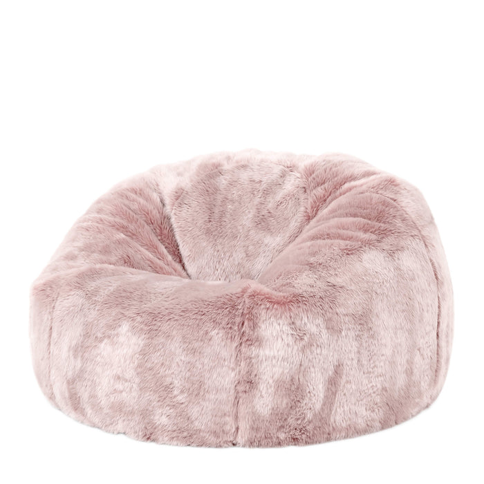 icon Kingston Kinderzitzak - Fluffy Pluche Imitatiebont - Roze