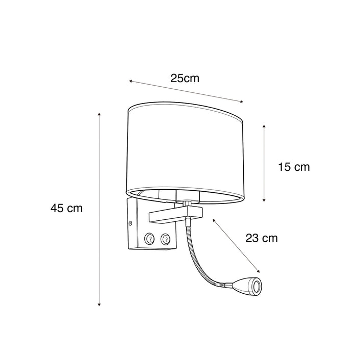 QAZQA Wandlamp messing met ovale velours kap blad design 25cm -