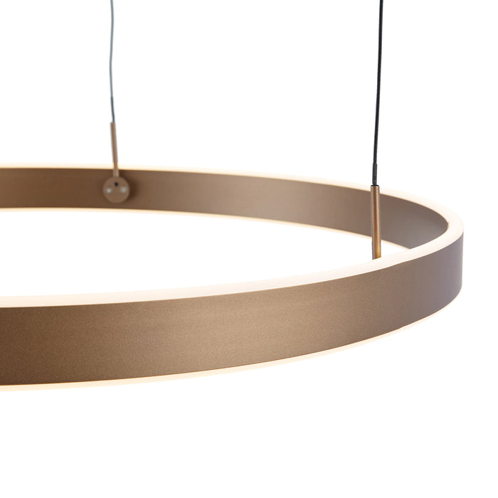 QAZQA Design hanglamp donker brons 3-staps dimbaar easylift - Titmus