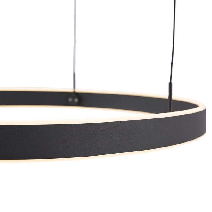 QAZQA Design hanglamp zwart 3-staps dimbaar easylift - Titmus