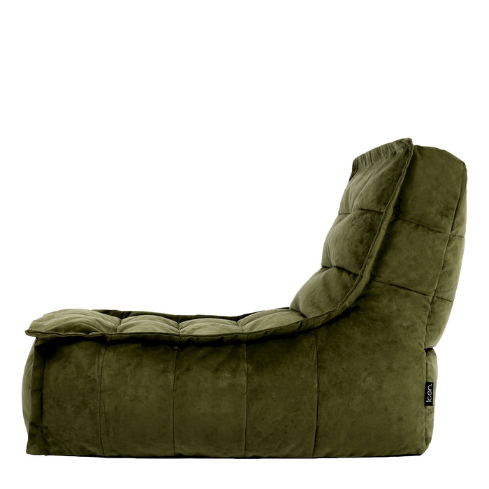 icon Dolce Lounge Zitzak - Velours - Olijfgroen