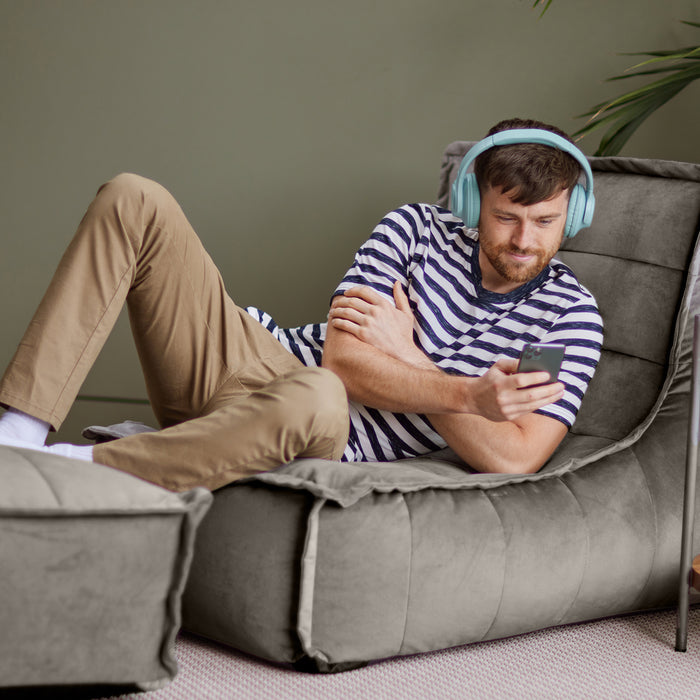 icon Dolce Lounge Zitzak - Velours - Houtskool