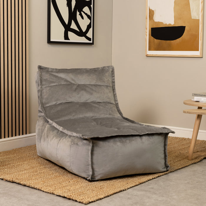 icon Dolce Lounge Zitzak - Velours - Houtskool