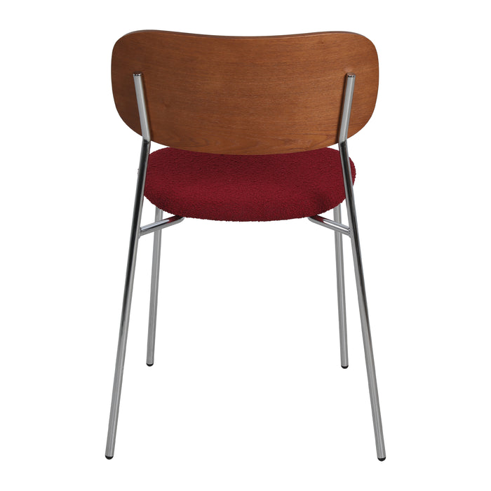 by fonQ Isel Eetkamerstoel - Rood / Chroom