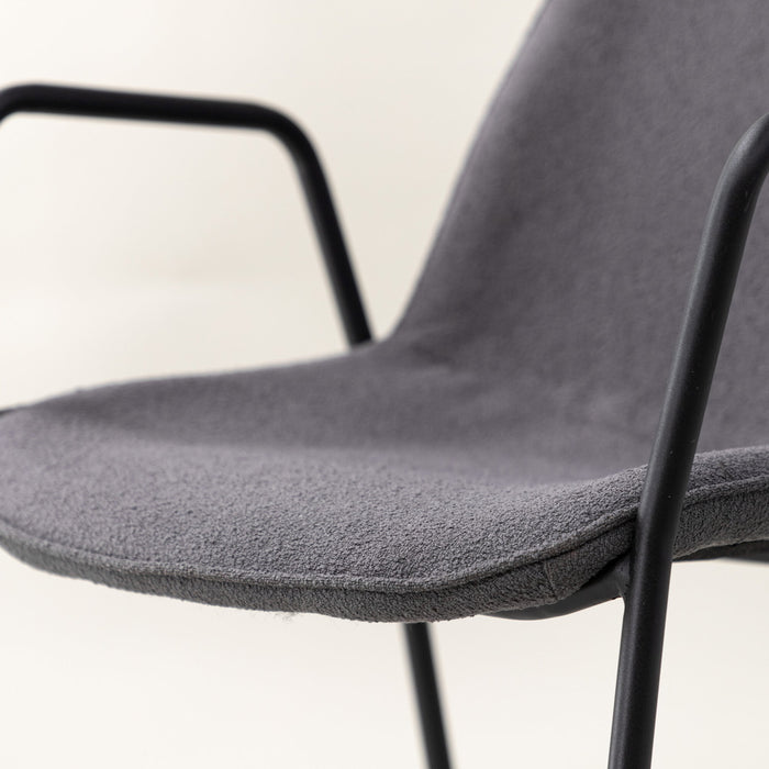 Fjôrd - Eetkamerstoel Donkergrijs Stof - Klädesholmen - Set van 2