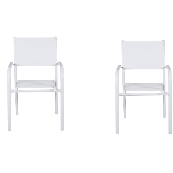 Fjôrd - Tuinstoel Wit Textiel - Santorini - Set van 2