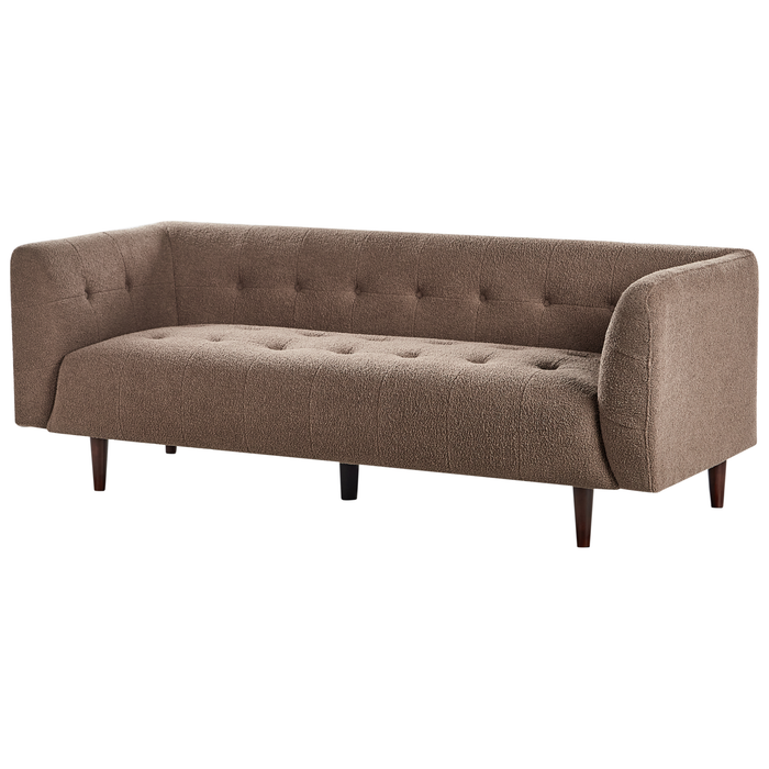 Beliani - BYSKE - Driezitsbank - Bruin - Bouclé