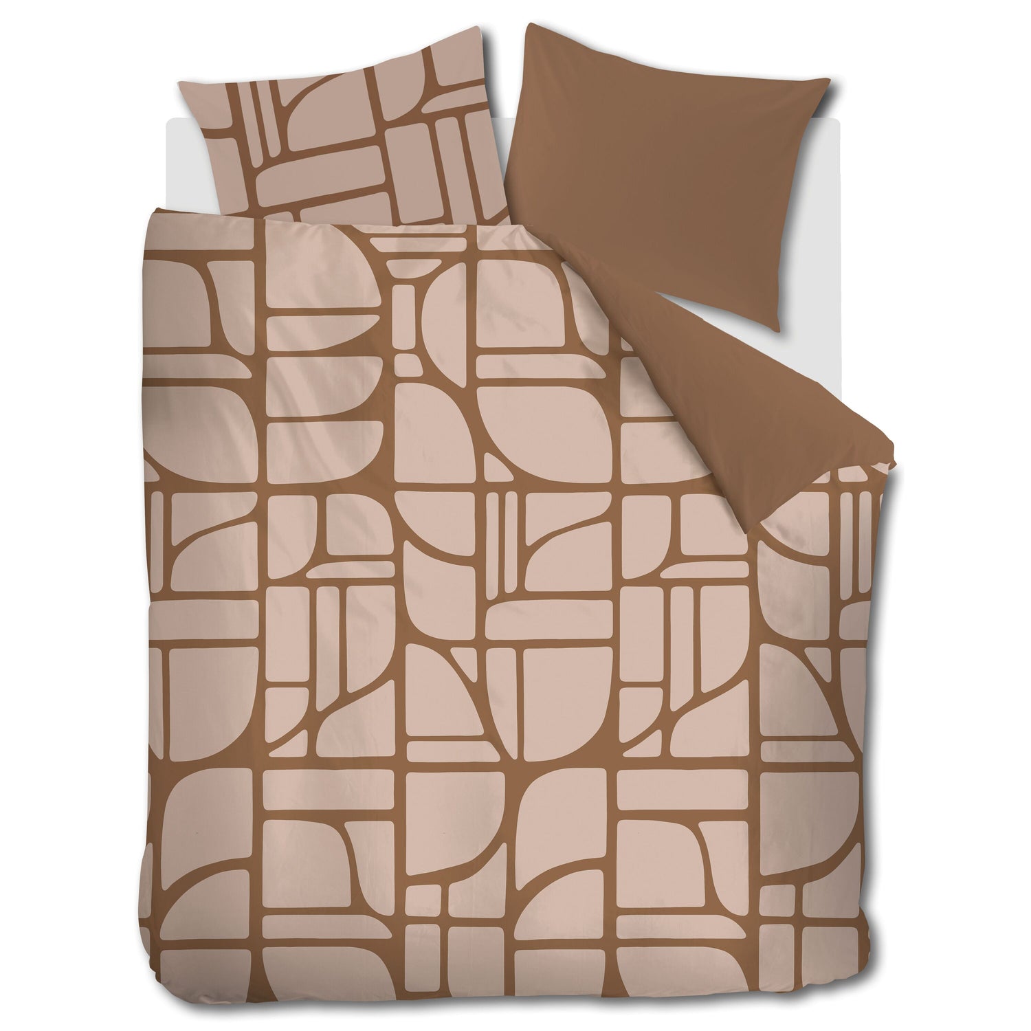 vtwonen Bold Shapes Dekbedovertrek 240 x 200/220 cm - Zachtroze