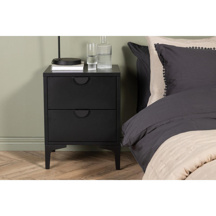 Svea - Salvo nachtkastje - 2 laden - zwart