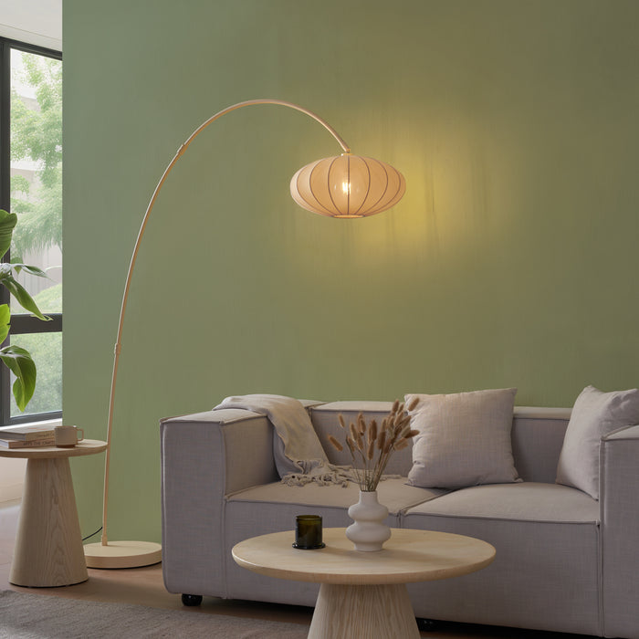 QAZQA Japandi booglamp beige met kap - Bida