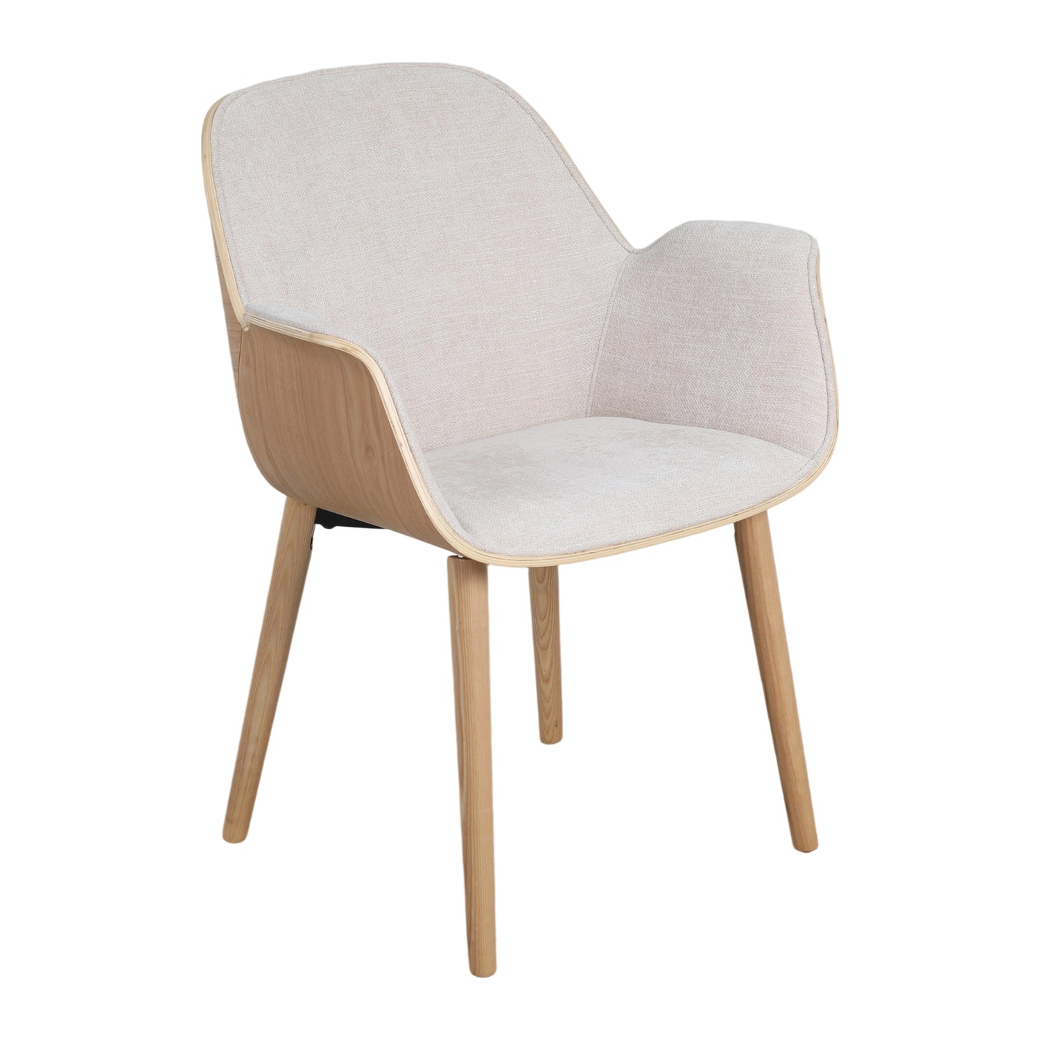 by fonQ Vinta Eetkamerstoel - Lichtgrijs / Naturel