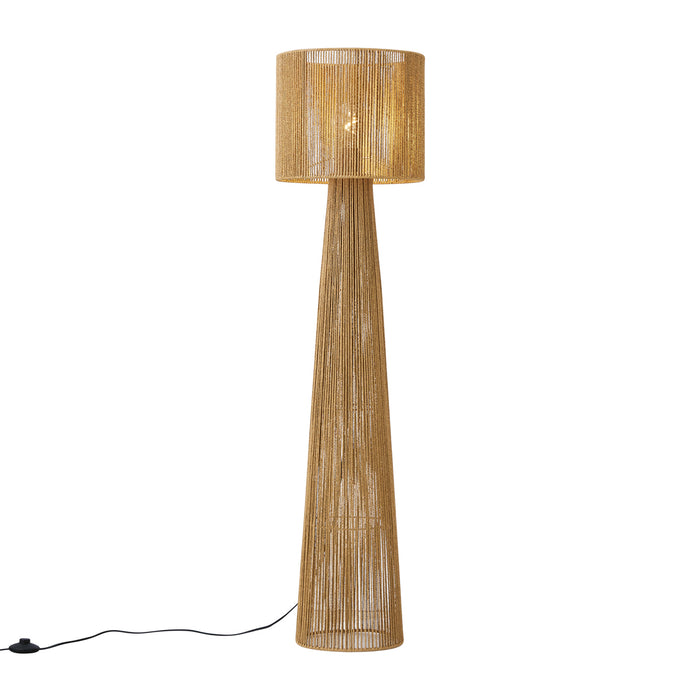 QAZQA Japandi vloerlamp naturel met kap - Dart