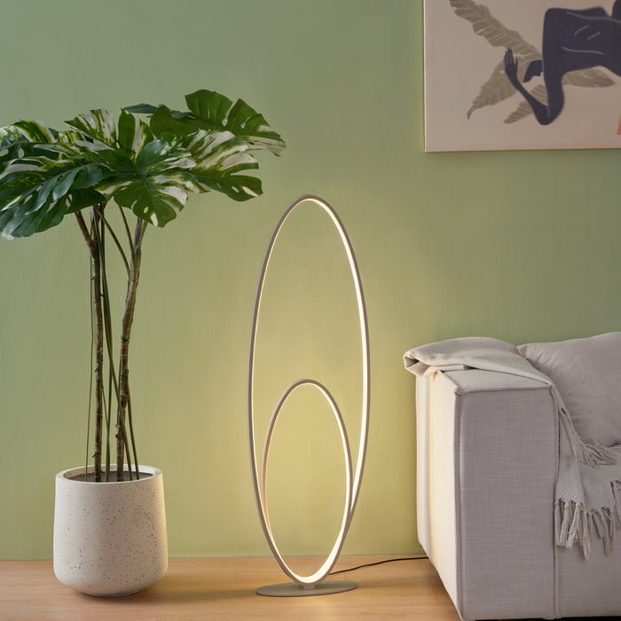 QAZQA Design vloerlamp beige incl. LED 3-staps dimbaar - Boomerang