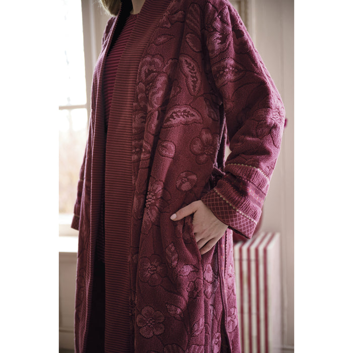 Pip Studio Jasmin Jacquard Badjas - Donker Roze - S