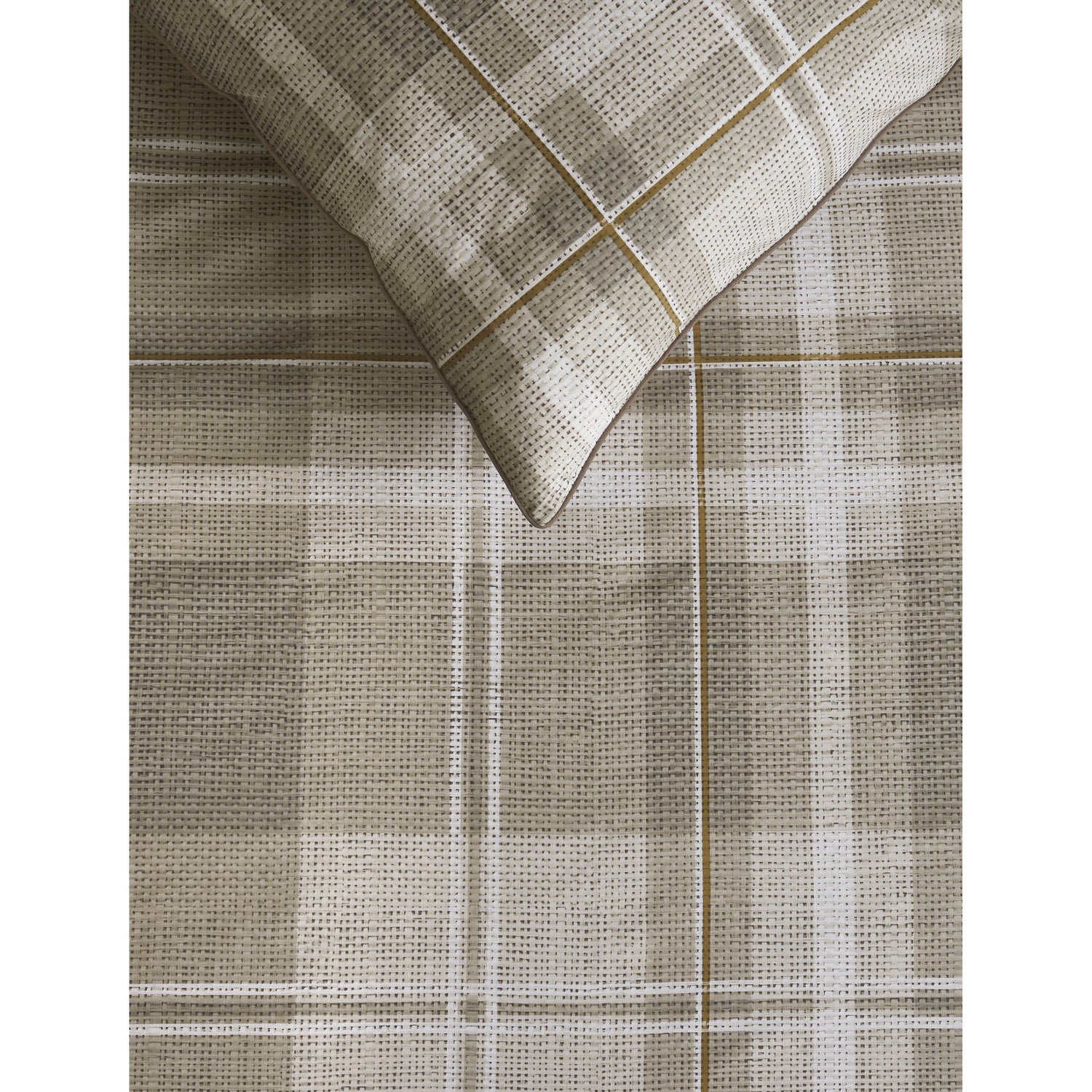 Rivièra Maison Tartan Check Dekbedovertrek 140 x 200/220 cm - Zand