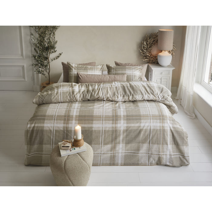 Rivièra Maison Tartan Check Dekbedovertrek 140 x 200/220 cm - Zand