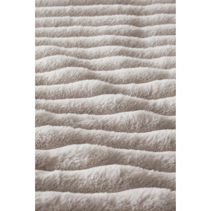 Rivièra Maison Furry Stripes Dekbedovertrek 140 x 200/220 cm - Gebroken Wit