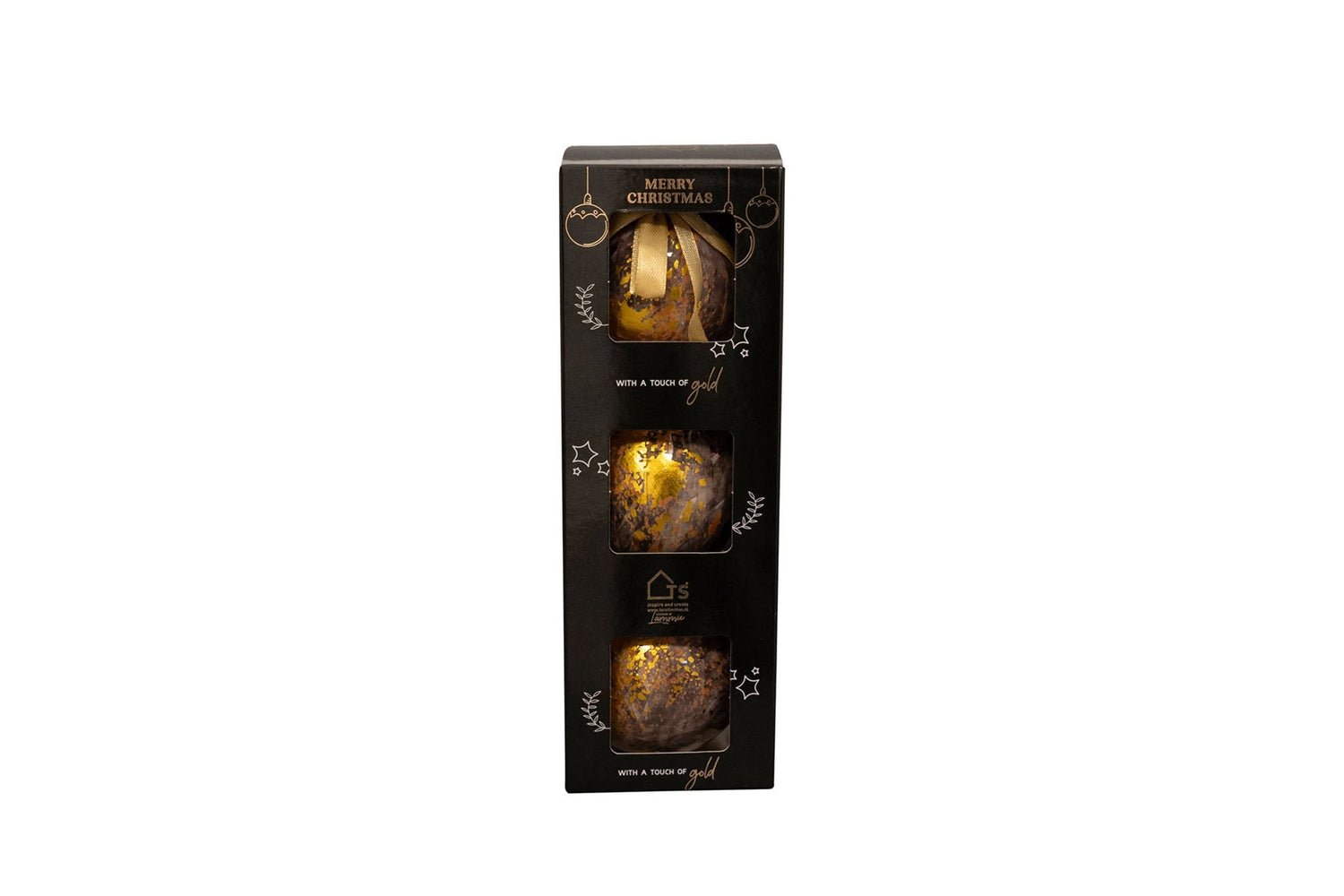 TS Collection - Kerstbal Shadow gold - Set van 3