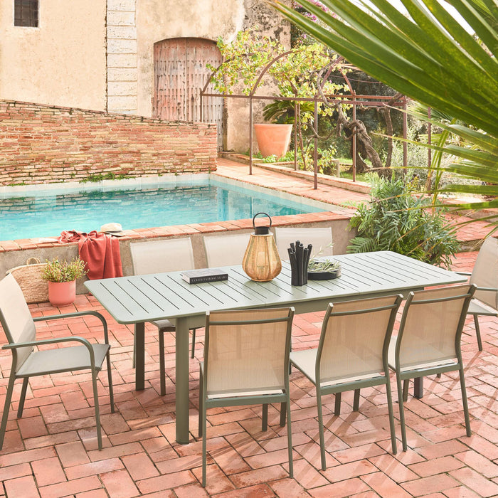 sweeek - Stapelbare tuinstoel van aluminium en textileen (Set van 4)