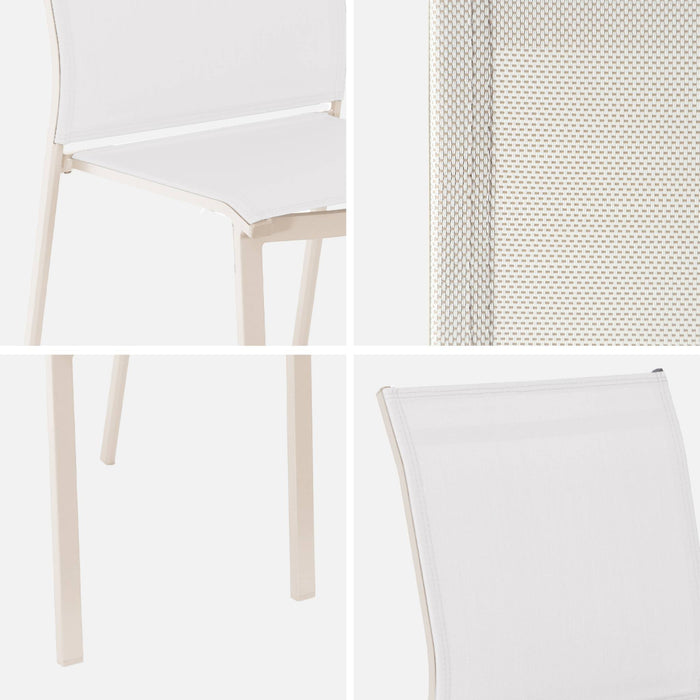 sweeek - Stapelbare tuinstoel van aluminium en textileen (Set van 4)