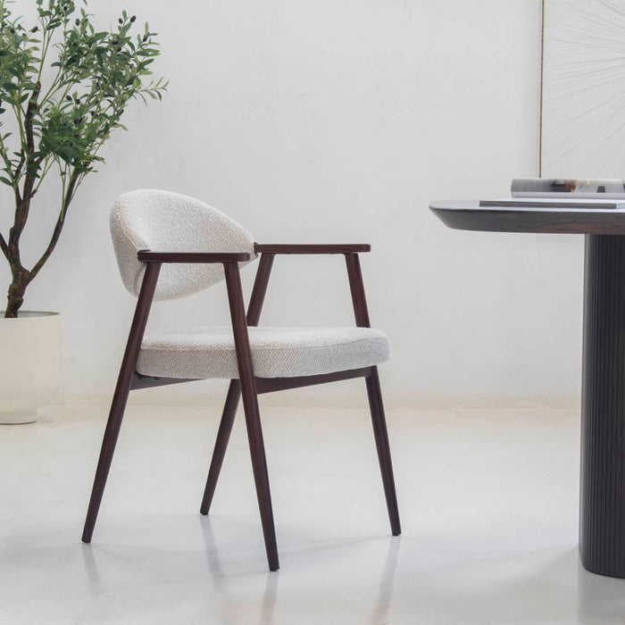 DÉJA Living - Eetkamerstoel Beige|Walnoot - Karup - Set van 2