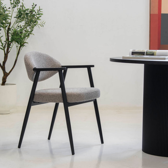 DÉJA Living - Eetkamerstoel Taupe|Zwart - Karup - Set van 2
