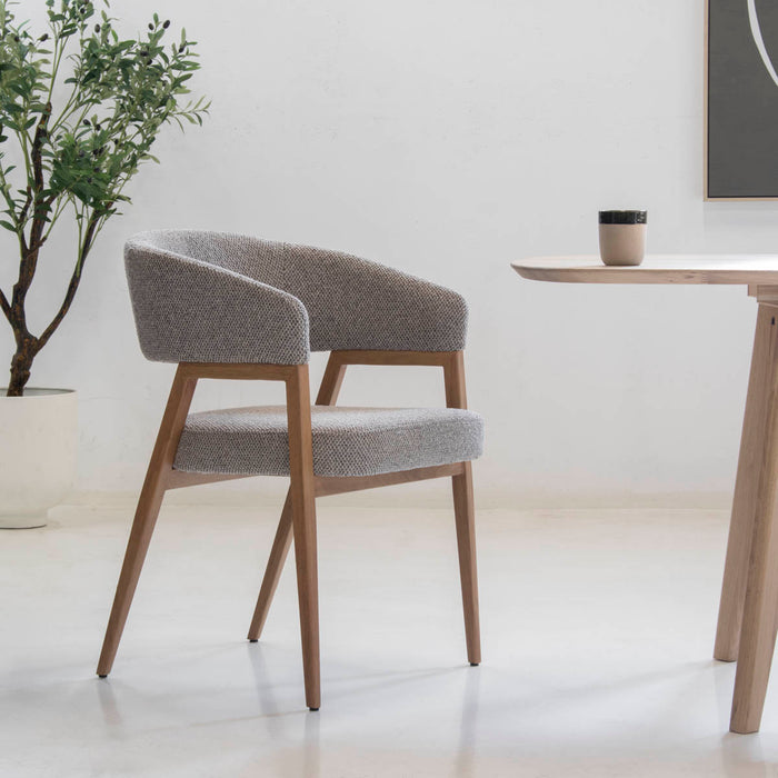 DÉJA Living - Eetkamerstoel Taupe|Naturel - Fureso - Set van 2