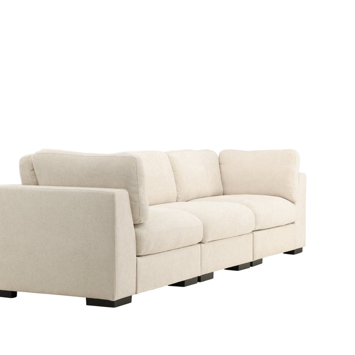 Fjôrd - 3-Zitsbank Beige Stof - 311x102x86cm - Salerno