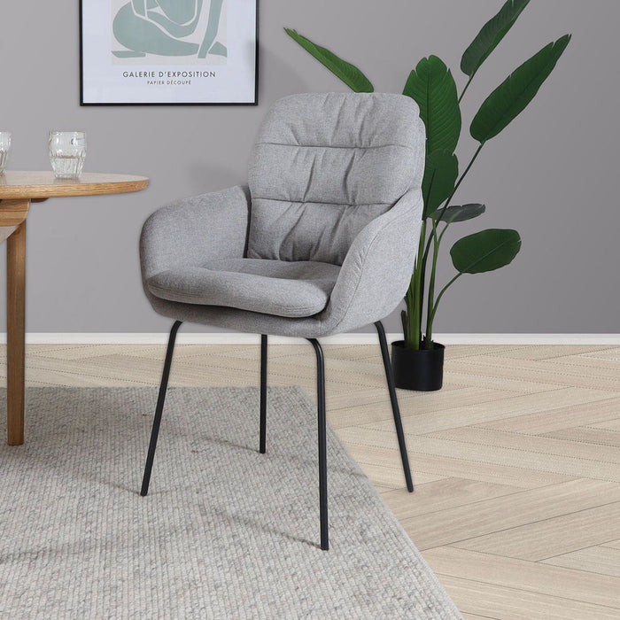 Nolon Nora-Mia Eetkamerstoel Grijs - met Armleuning - Zwart