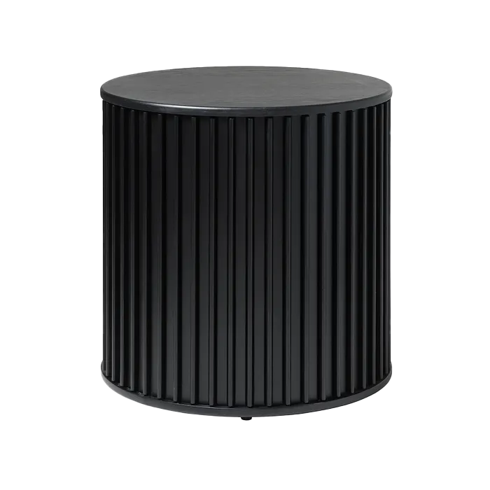 Olivine Redmer Ronde Houten Bijzettafel Ø 60 cm - Zwart