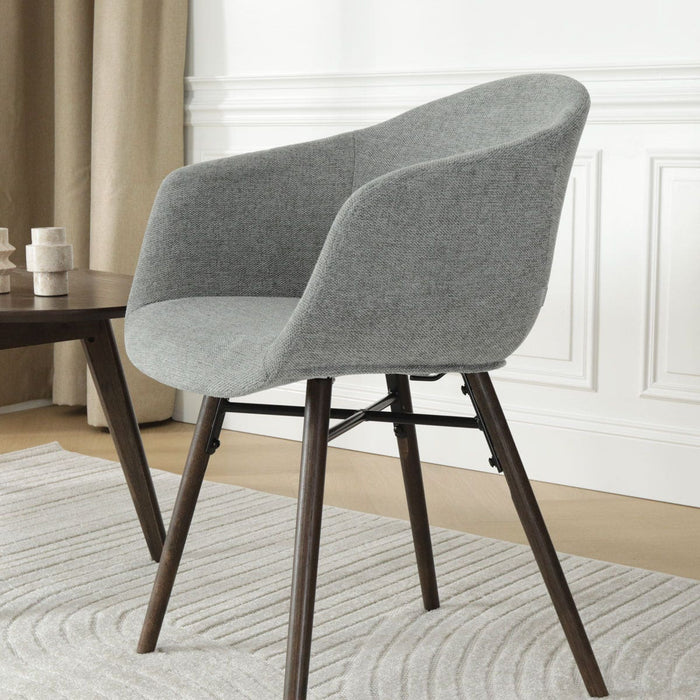 Nolon Nena-Otis Eetkamerstoel Donkergrijs - met Armleuning - Walnoot