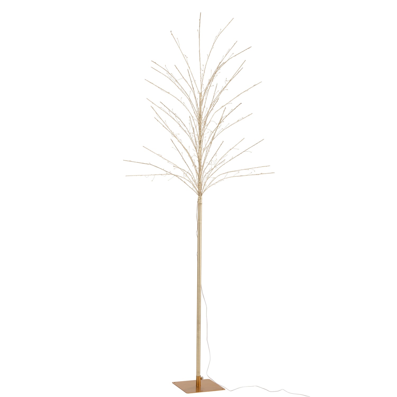 J-Line decoratie Kale Boom - metaal - goud - large - LED lichtjes