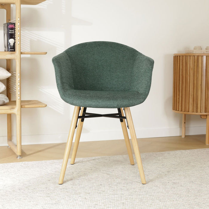 Nolon Nena-Otis Eetkamerstoel Donkergroen - Armleuning - Stof