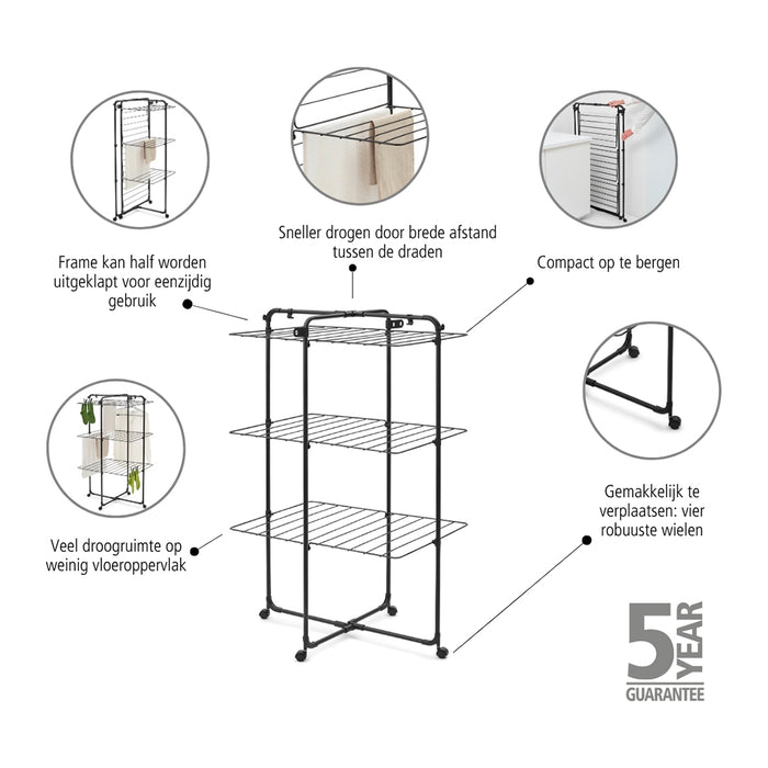 Brabantia HangOn Droogtoren 23 m - Matt Black