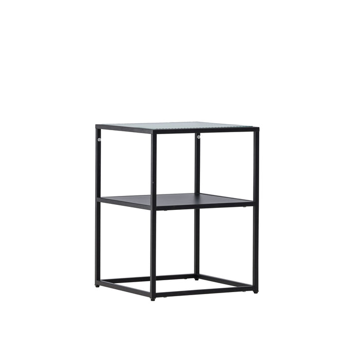 Fjôrd - Bijzettafel Zwart Metaal - 40x40x55cm - Sao Paulo
