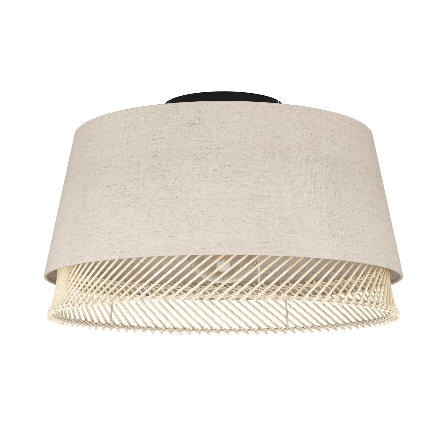 EGLO Tabley Plafondlamp - E27 - Ø 38 cm - Natuur|Bruin|Zwart - Textiel