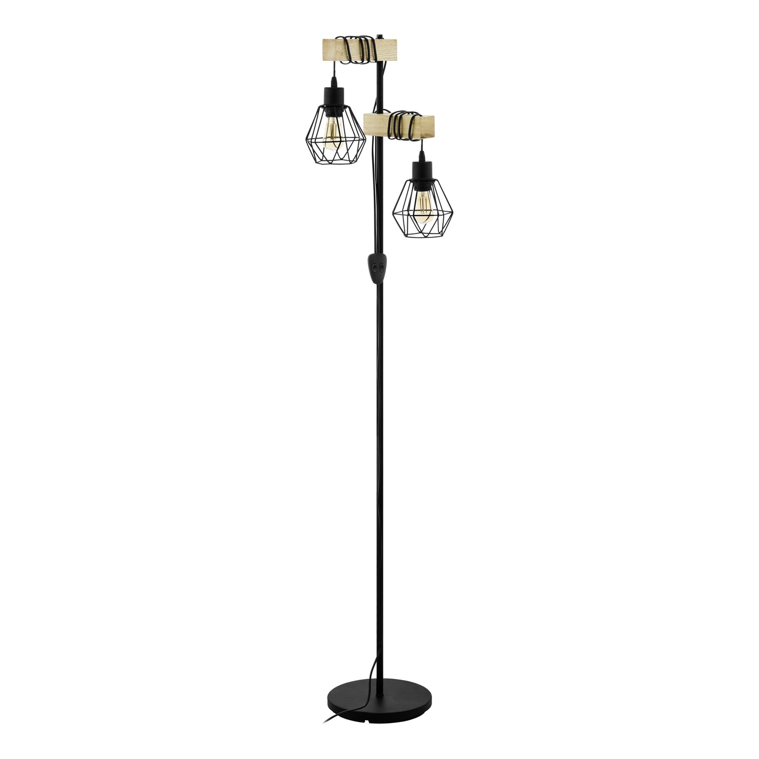 EGLO Townshend 5 Vloerlamp - E27 - 166,5 cm - Zwart, Bruin