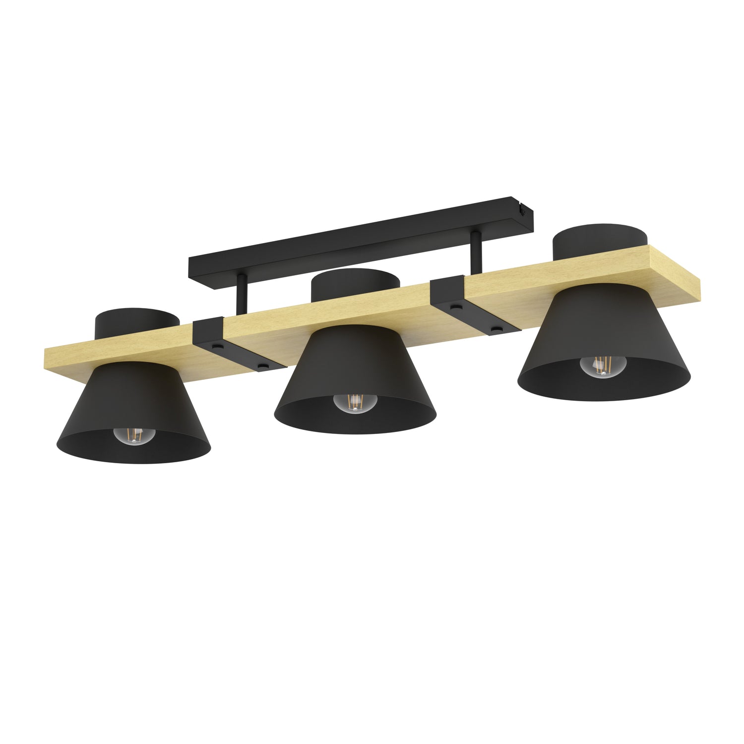 EGLO Maccles Plafondlamp - E27 - 78 cm - Zwart|Bruin - Hout