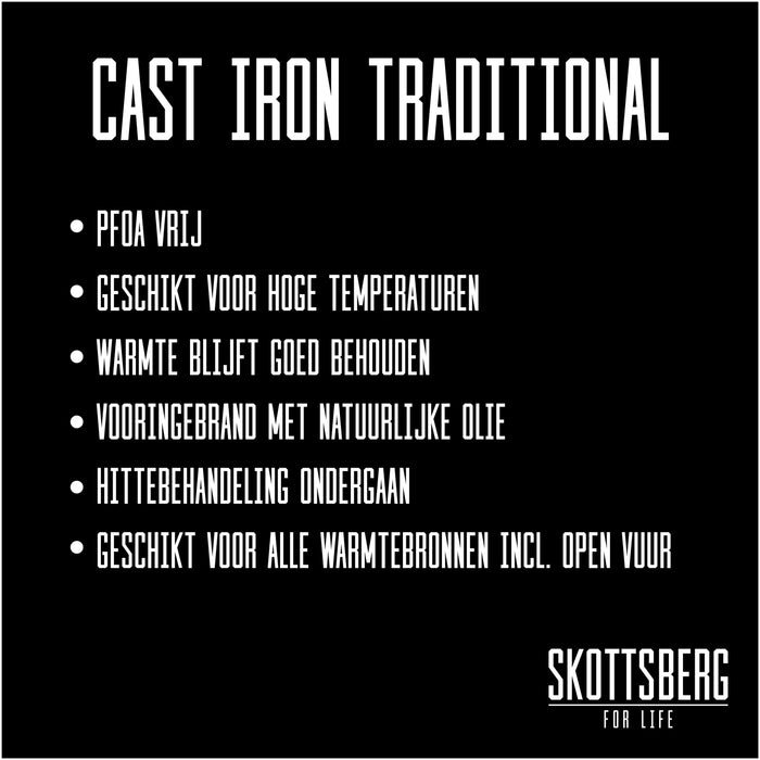 Skottsberg - Cast Iron - Braadpan - Gietijzer - Inductie -28 cm