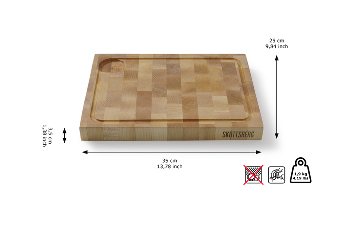 Skottsberg - Wood Works - Snijplank met sapgeul - 35 x 25 x 3,5 cm