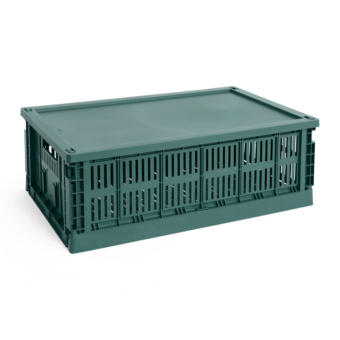 HAY Colour Krat Deksel L - Rechthoekig - Donkergroen