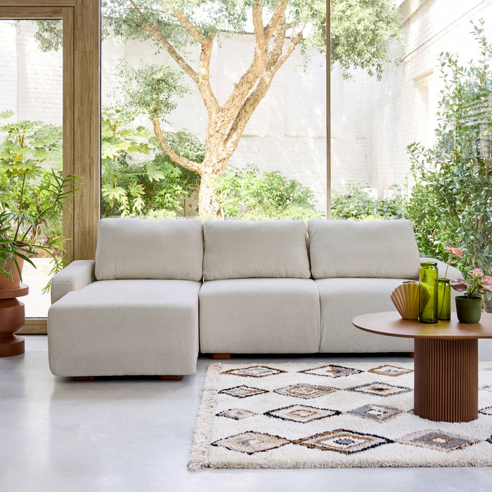 sweeek - Hoekbank links 3 zitplaatsen stof