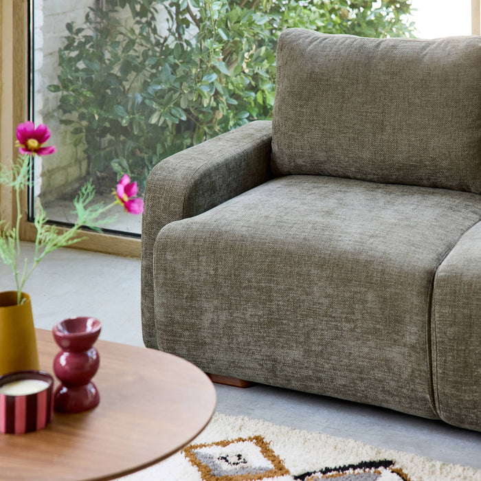 sweeek - Hoekbank rechts 3 zitplaatsen stof