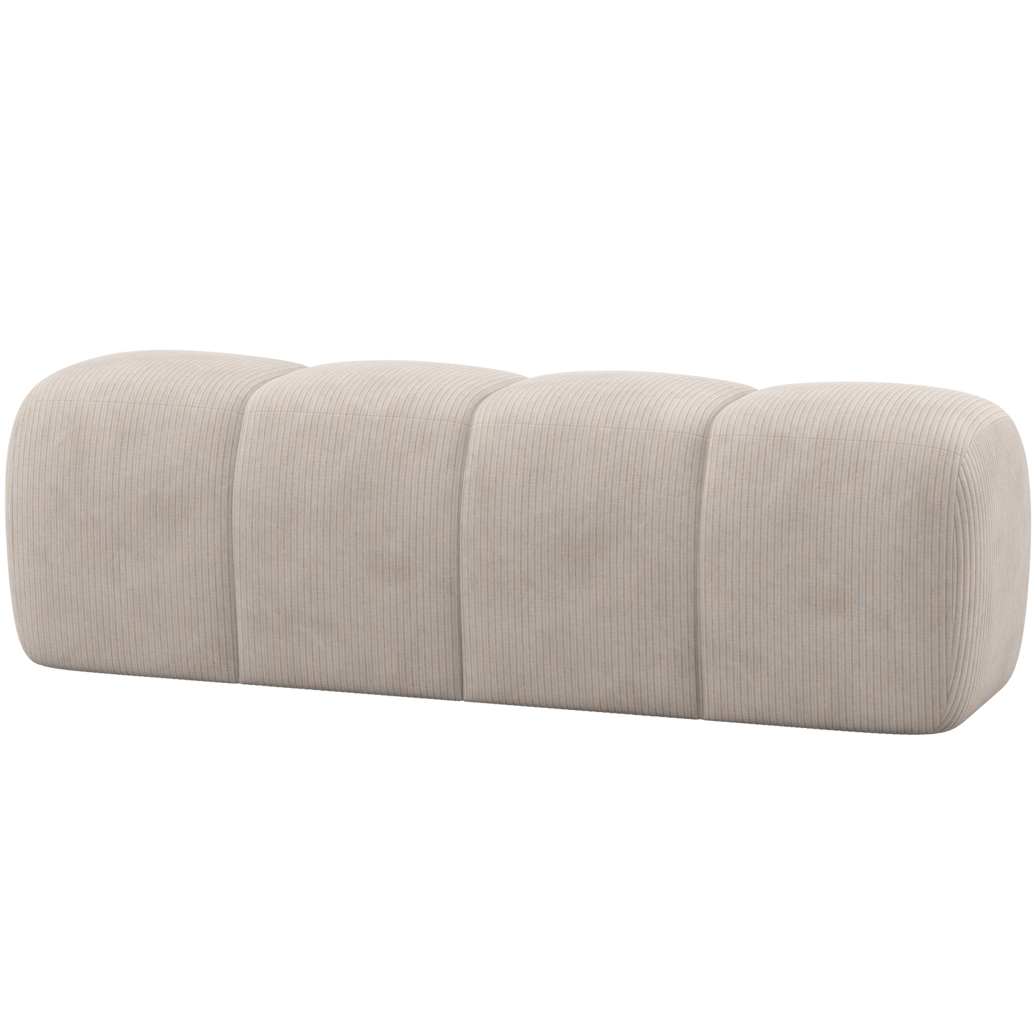 WOOOD Mojo Eetbankje 164 cm - Ribstof - Ecru - 49x164x45