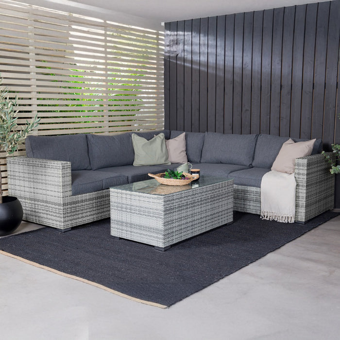 Fjôrd - Hoekbank Grijs Wicker - 249x249x65cm - Amazon