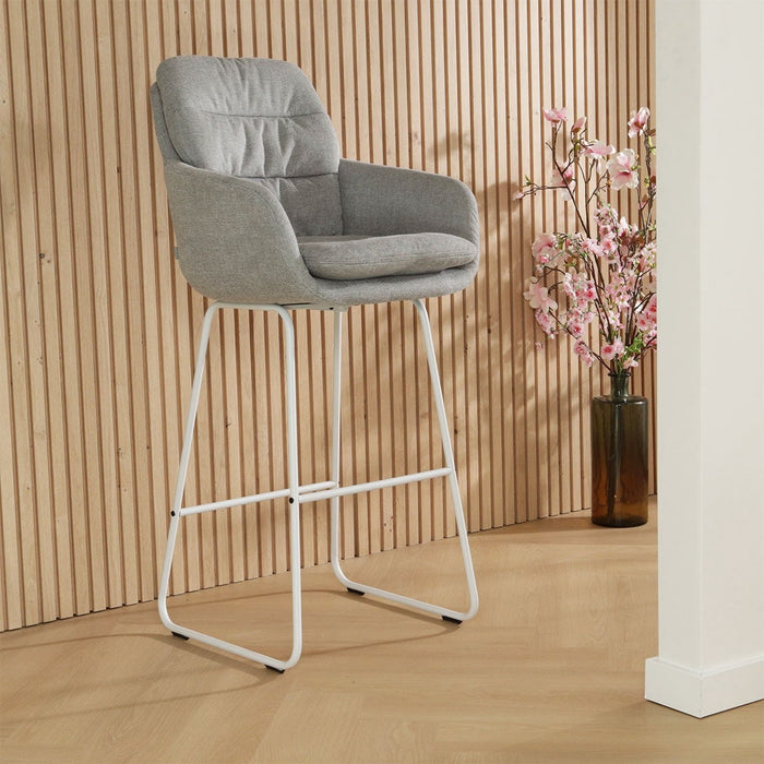 Nolon Nino-Mia Barkruk Grijs - met Armleuning - Wit - 75 cm