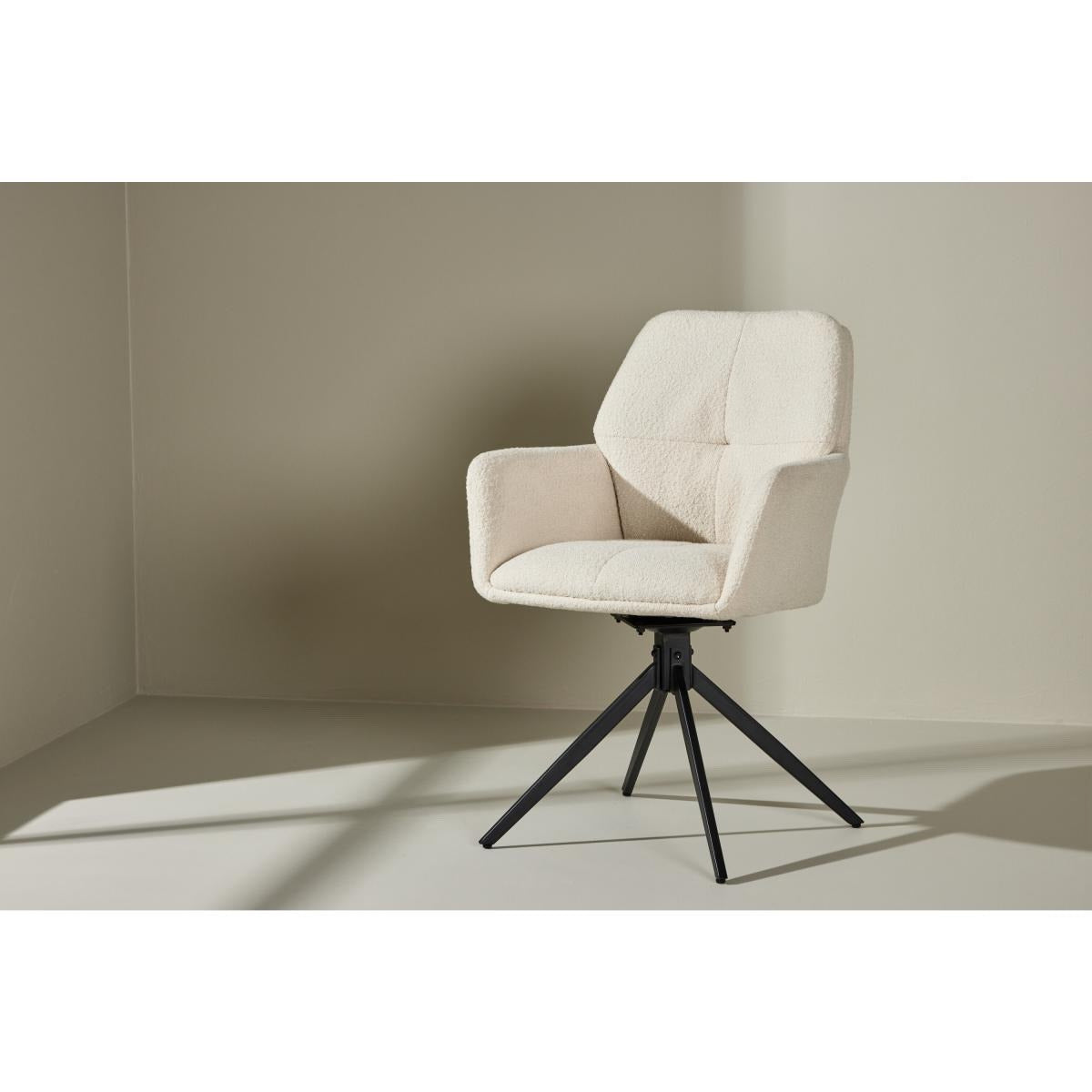 Svea - Lucetta eetkamerstoel - boucle - wit