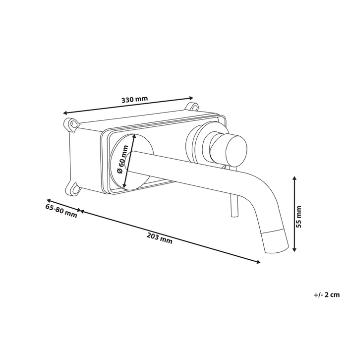 Beliani - TRAFUL - Wandgemonteerde mengkraan - Goud - Messing