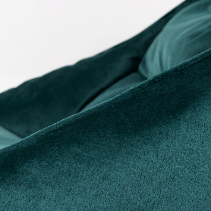 icon Natalia Zitzak Fauteuil met Poef - Velours - Blauwgroen